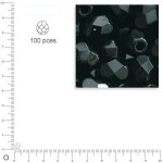 Perles facettées 4 mm en verre dépoli - Noir