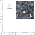 Perles facettées dépolies 3 mm x 100 pces - Bleu gris