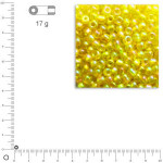 Rocailles transparentes lustrées - Jaune - Ø 2,6 mm x 17 g