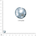 Perles en verre Renaissance 8 mm - Gris argenté