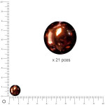 Perles Renaissance - Praliné - Ø 12 mm  x 21 pces