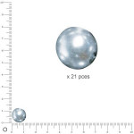 Perles en verre Renaissance 12 mm - Gris argenté