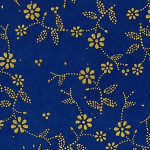 Papier Lokta Imprimé 50 x 75 cm Bleu motif Sybille or