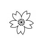 Tampon bois Fleur (négatif) - 2 x 2 cm