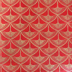 Papier Lokta Imprimé 50 x 75 cm Tsuru Précieux rouge