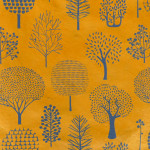 Papier Lokta Imprimé 50 x 75 cm Forêt orange