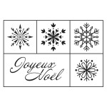Tampon bois Set Noël flocons 5 pcs